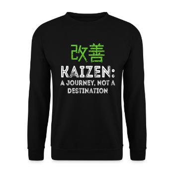 Kaizen : un voyage, pas une destination - Sweat-shirt Unisexe - noir - Devant - Alina (178cm) & Michal (187cm)