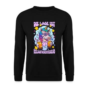 Die Lage Ist Besäufniserregend - Unisex Pullover - Schwarz - Vorne - Alina (178cm) & Michal (187cm)