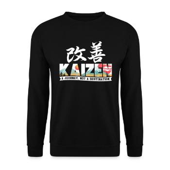 Kaizen : un voyage, pas une destination - Sweat-shirt Unisexe - noir - Devant - Alina (178cm) & Michal (187cm)