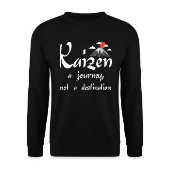 Kaizen : un voyage, pas une destination - Sweat-shirt Unisexe - noir - Devant - Alina (178cm) & Michal (187cm)