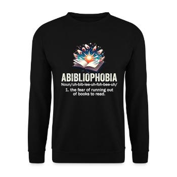Abibliophobia Bookworm Livres de lecture - Sweat-shirt Unisexe - noir - Devant - Alina (178cm) & Michal (187cm)