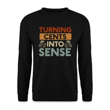 Numismatics Coin Collector Passion - Unisex Sweatshirt - black - Front - Alina (178cm) & Michal (187cm)