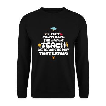Autismus-Bewusstsein SPED Lehrer lernen - Unisex Pullover - Schwarz - Vorne - Alina (178cm) & Michal (187cm)