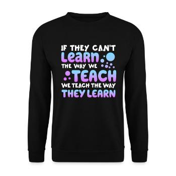 Autismus-Bewusstsein SPED Lehrer lernen - Unisex Pullover - Schwarz - Vorne - Alina (178cm) & Michal (187cm)