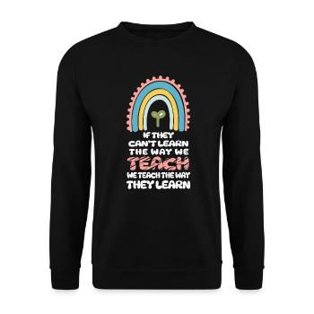 Autismus-Bewusstsein SPED Lehrer lernen - Unisex Pullover - Schwarz - Vorne - Alina (178cm) & Michal (187cm)