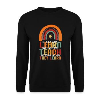 Autismus-Bewusstsein SPED Lehrer lernen - Unisex Pullover - Schwarz - Vorne - Alina (178cm) & Michal (187cm)