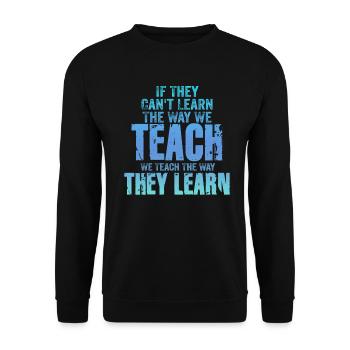Autismus-Bewusstsein SPED Lehrer lernen - Unisex Pullover - Schwarz - Vorne - Alina (178cm) & Michal (187cm)