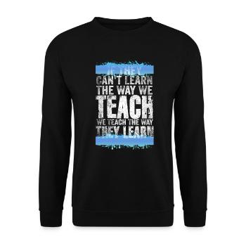 Autismus-Bewusstsein SPED Lehrer lernen - Unisex Pullover - Schwarz - Vorne - Alina (178cm) & Michal (187cm)