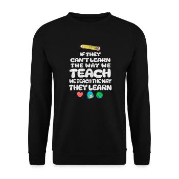 Autismus-Bewusstsein SPED Lehrer lernen - Unisex Pullover - Schwarz - Vorne - Alina (178cm) & Michal (187cm)