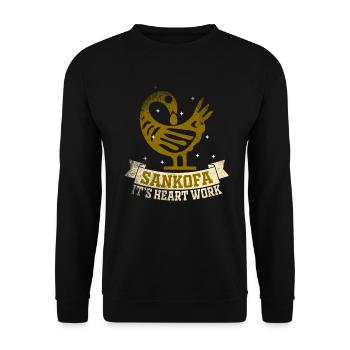Sankofa Symbol Adinkra Ghana Black - Unisex Sweatshirt - black - Front - Alina (178cm) & Michal (187cm)