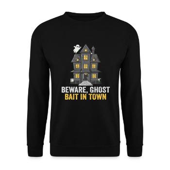 Beware Ghost Bait In Town Spooky - Unisex Sweatshirt - black - Front - Alina (178cm) & Michal (187cm)