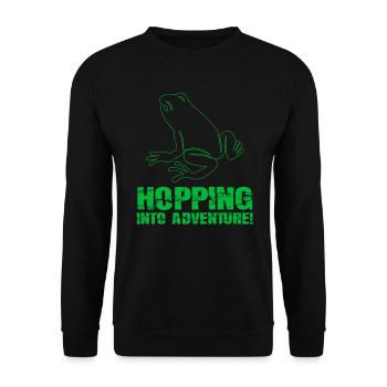 Hopping Into Adventure Frogs Nature Joy - Unisex Sweatshirt - black - Front - Alina (178cm) & Michal (187cm)