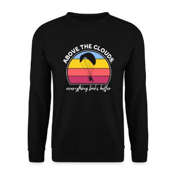 Above The Clouds Paramotor Enthusiast - Unisex Sweatshirt - black - Front - Alina (178cm) & Michal (187cm)