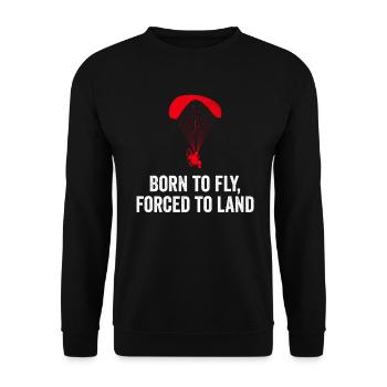 Born To Fly Forcé D’atterrir Paramoteur - Sweat-shirt Unisexe - noir - Devant - Alina (178cm) & Michal (187cm)