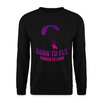 Born To Fly Forcé D’atterrir Paramoteur - Sweat-shirt Unisexe - noir - Devant - Alina (178cm) & Michal (187cm)
