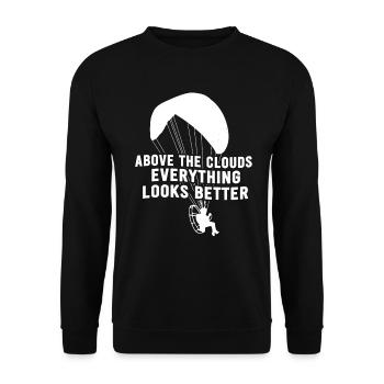 Above The Clouds Everything Looks Better - Unisex Sweatshirt - black - Front - Alina (178cm) & Michal (187cm)
