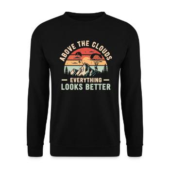 Above The Clouds Paramotor Enthusiast - Unisex Sweatshirt - black - Front - Alina (178cm) & Michal (187cm)