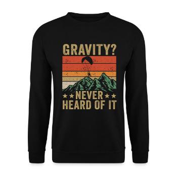 Hilarious Paramotor Gravity Meme - Unisex Sweatshirt - black - Front - Alina (178cm) & Michal (187cm)