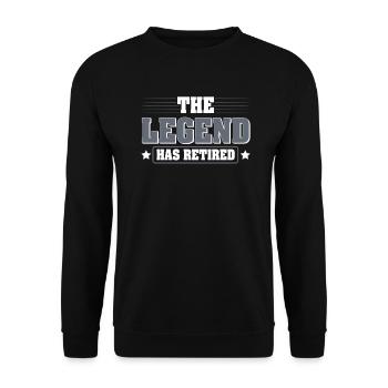 Die Legende hat sich zur Ruhe gesetzt Celebration - Unisex Pullover - Schwarz - Vorne - Alina (178cm) & Michal (187cm)