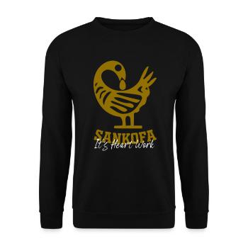 Sankofa Symbol Adinkra Ghana Schwarz - Unisex Pullover - Schwarz - Vorne - Alina (178cm) & Michal (187cm)