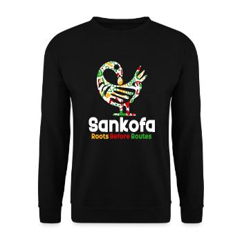 Sankofa Symbol Adinkra Ghana Black - Unisex Sweatshirt - black - Front - Alina (178cm) & Michal (187cm)