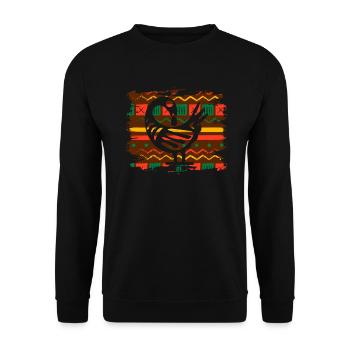 Sankofa Symbol Adinkra Ghana Black - Unisex Sweatshirt - black - Front - Alina (178cm) & Michal (187cm)