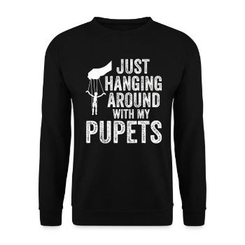 Puppetry Puppeteer Puppet Puppets - Unisex Sweatshirt - black - Front - Alina (178cm) & Michal (187cm)