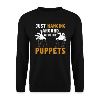 Puppetry Puppeteer Puppet Puppets - Unisex Sweatshirt - black - Front - Alina (178cm) & Michal (187cm)