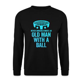 Alter Roundnet-Spieler - Unisex Pullover - Schwarz - Vorne - Alina (178cm) & Michal (187cm)