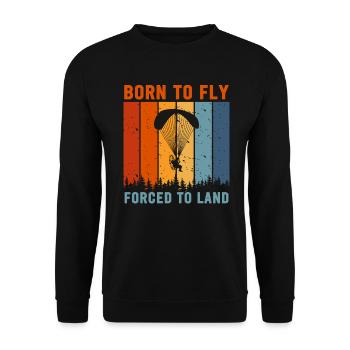 Born To Fly Forcé D’atterrir Paramoteur - Sweat-shirt Unisexe - noir - Devant - Alina (178cm) & Michal (187cm)
