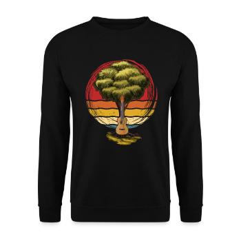 Yggdrasil Nature Musician Tree Of Life - Unisex Sweatshirt - black - Front - Alina (178cm) & Michal (187cm)