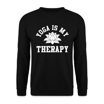 Yoga Is My Therapy - Unisex Sweatshirt - black - Front - Alina (178cm) & Michal (187cm)
