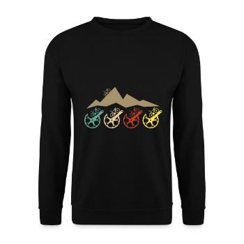Road bike crank cycling cyclists vintage - Unisex Sweatshirt - black - Front - Alina (178cm) & Michal (187cm)