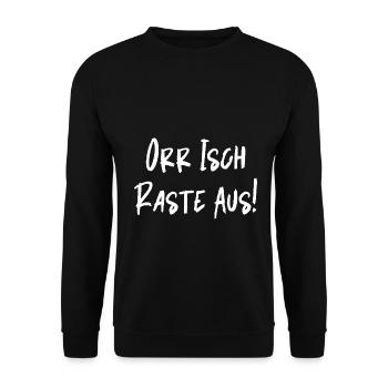 wütender Ossi ich raste aus Sachsen - Unisex Pullover - Schwarz - Vorne - Alina (178cm) & Michal (187cm)