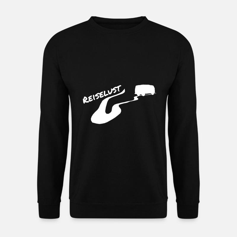 Camper Camping Van Bus Campen Reiselust Serpentine - Unisex Pullover - Schwarz