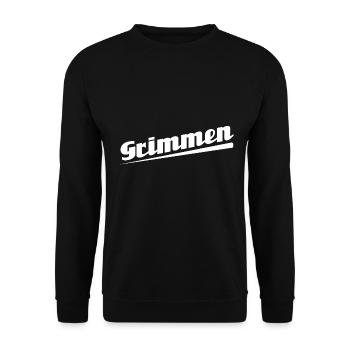 Grimmen - Textdesign mit Stadtnamen - Unisex Pullover - Schwarz - Vorne - Alina (178cm) & Michal (187cm)