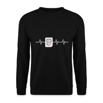 Press Start - I love Retro Gaming - Unisex Pullover - Schwarz - Vorne - Alina (178cm) & Michal (187cm)