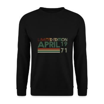 52ème anniversaire Avril Millésime 1971 Millésime - Sweat-shirt Unisexe - noir - Devant - Alina (178cm) & Michal (187cm)