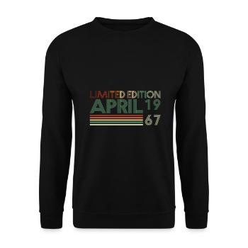 56ème anniversaire Avril Millésime 1967 Millésime - Sweat-shirt Unisexe - noir - Devant - Alina (178cm) & Michal (187cm)