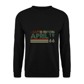 57th birthday April Vintage 1966 Vintage - Unisex Sweatshirt - black - Front - Alina (178cm) & Michal (187cm)