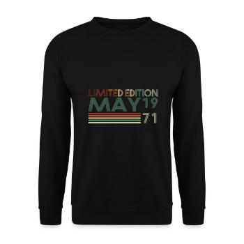 52ème anniversaire mai millésime 1971 millésime - Sweat-shirt Unisexe - noir - Devant - Alina (178cm) & Michal (187cm)