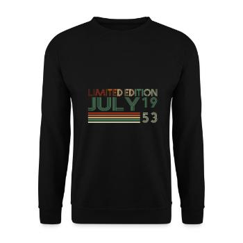 70th Birthday July Vintage 1953 Vintage - Unisex Sweatshirt - black - Front - Alina (178cm) & Michal (187cm)