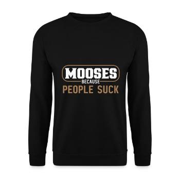 Mit Elch ist das Leben besser! Lustig Elch Spruch - Unisex Pullover - Schwarz - Vorne - Alina (178cm) & Michal (187cm)