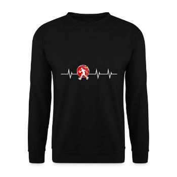Heartbeat of a Basketball Player - Unisex Pullover - Schwarz - Vorne - Alina (178cm) & Michal (187cm)