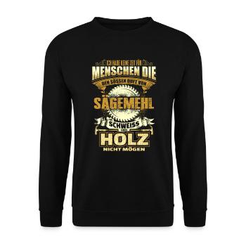 Carpenter - wood, sawdust, welding - Unisex Sweatshirt - black - Front - Alina (178cm) & Michal (187cm)