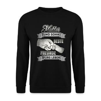 Mutter und Sohn - Beste Freunde - DE - Unisex Pullover - Schwarz - Vorne - Alina (178cm) & Michal (187cm)