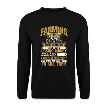 Farming - Farmer - Unisex Sweatshirt - black - Front - Alina (178cm) & Michal (187cm)