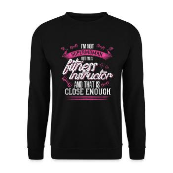 Fitness Instructor - EN - Sweat-shirt Unisexe - noir - Devant - Alina (178cm) & Michal (187cm)