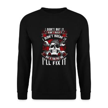 I will fix it - Mechanic - EN - Unisex Sweatshirt - black - Front - Alina (178cm) & Michal (187cm)