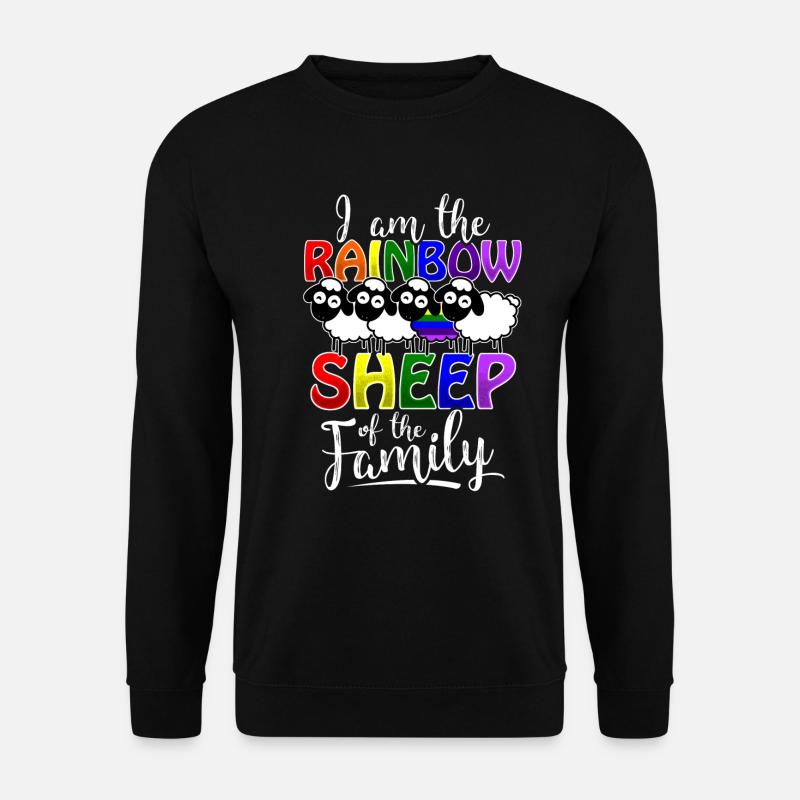 Rainbow Sheep - Gay Pride - Unisex Sweatshirt - black